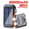 Solar Power Bank 80000mAh Portable Charging Poverbank External Battery Charger Strong