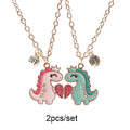 2 Pcs/set Best Friends Pendant Necklace For Woman Magnetic Adjustable Rainbow Daisy Lover Broken Heart Chain BFF Jewelry Gifts