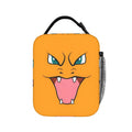 Charizard Roar Face Cartoon Lunch Bag For Men Office Print Lunch Box Retro Waterproof Thermal Tote Handbags