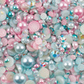 10g Mix Size Jelly Resin Flatback Rhinestone AB Imitation Pearl Beads For Nail Art DIY