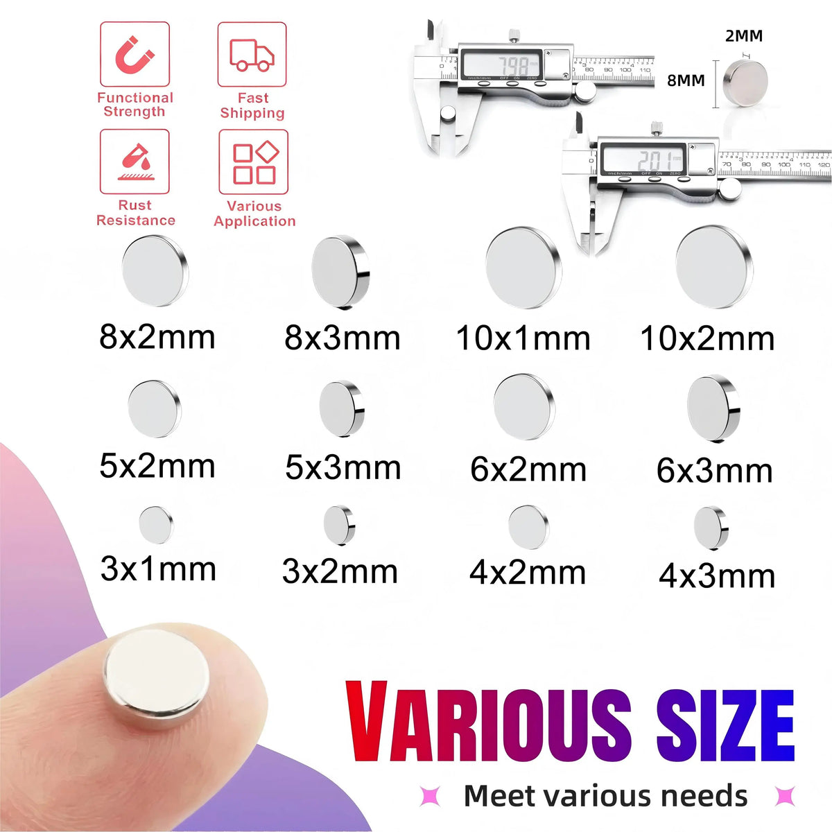 Super Powerful Magnet Strong Magnet Round Small Magnet for Decoration, Fridge, DIY,