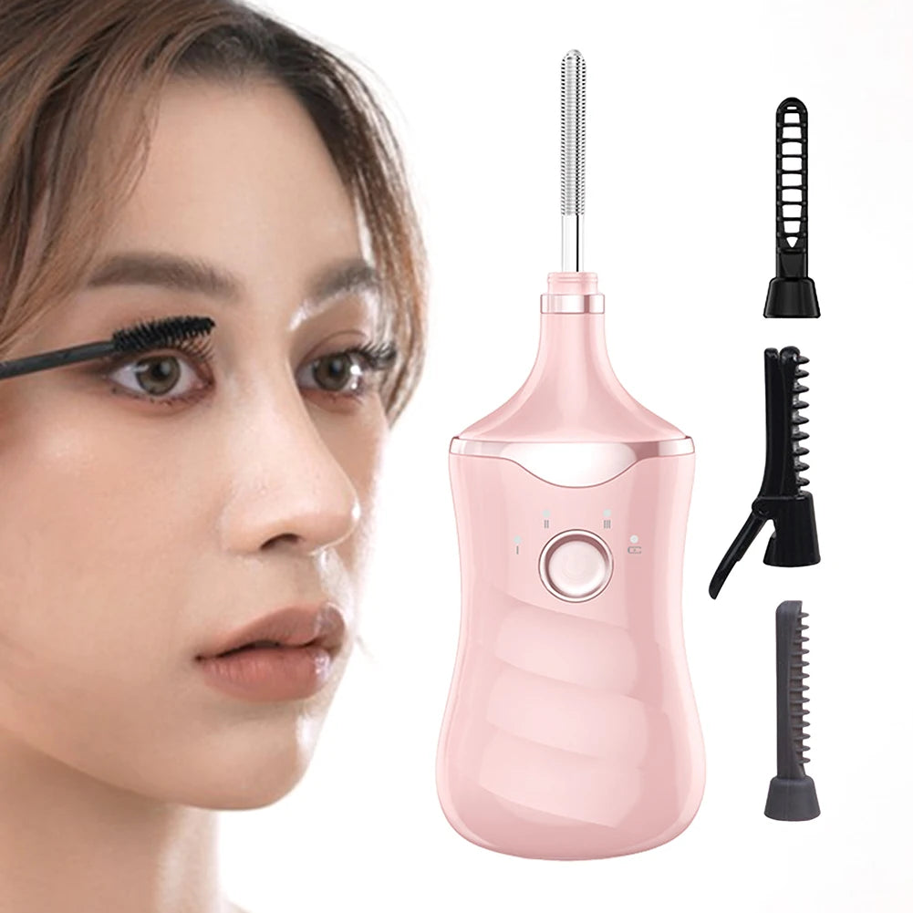 360 Heated Eyelash Curler Portable Eyelash Curling Device With Comb Design Electric Eye Beauty Tool Makeup Supplies