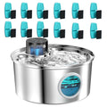 108oz/3.2L Stainless Steel Wireless Cat and Dog Drinker Rechargeable Automatic Pet
