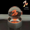 Monster Spirit Crystal Ball 3D Ghost Gengar Dragon Night Light Bulb Glass Crystal Ball Figurine Beat Birthday Gift