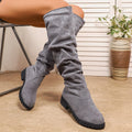 Sell Well in Winter Elegant Runway Long Knight Boots Fashionable New Comfortable Pleated Sexy Thick Soled Women's Boots