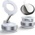 360 Adjustable Magnetic Vacuum Suction Cup Phone Mount for MagSafe Pocket-Size Foldable for Mirrors Cars Gyms Smooth Surface