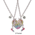 2 Pcs/set Best Friends Pendant Necklace For Woman Magnetic Adjustable Rainbow Daisy Lover Broken Heart Chain BFF Jewelry Gifts
