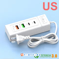4Ports USB Fast Charger Station USB HUB3.0 Multi Splitter Adapter USB C Expander Portable Travel Charger For iPhone Xiaomi Phone