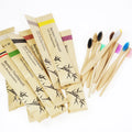 50pcs Bamboo Toothbrush for Adult and Kids, Biodegradable Eco-Friendly Natural Organic Bamboo Charcoal Toothbrushes, BPA Free