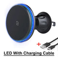 Magnetic Car Wireless Chargers RGB LED Light For iPhone 12 13 14 15 16 17 Pro Max Phone