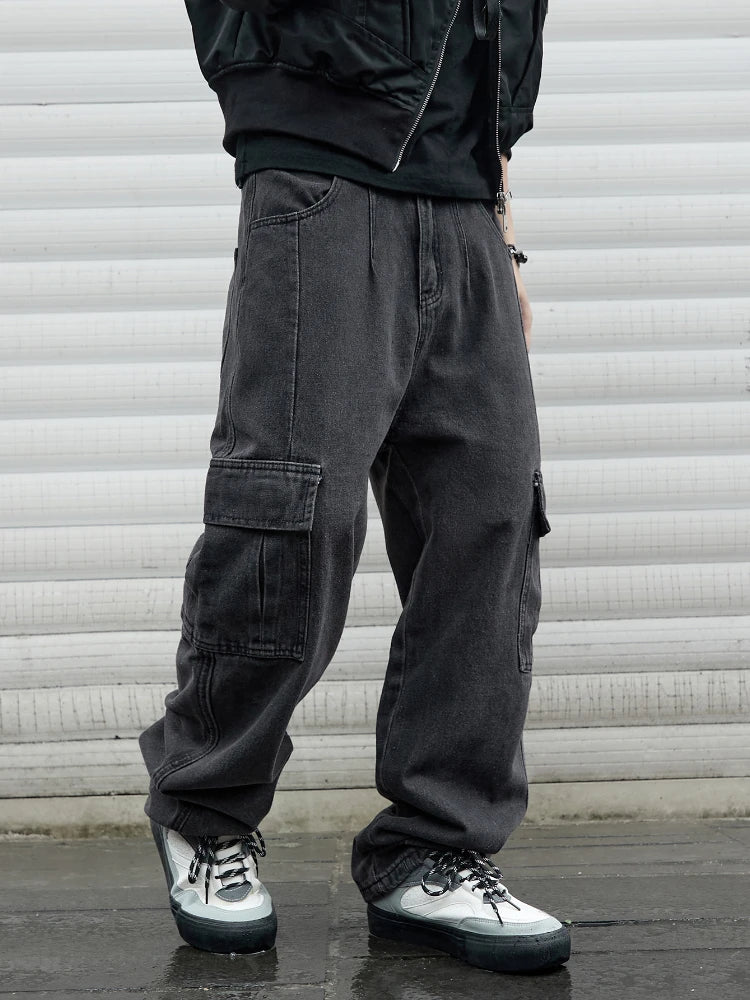 Y2k New Baggy Jeans Male Hip Hop Harajuku Trousers Wide Leg Denim Pants Men's Jeans Streetwear Korean Oversize Cargo Pants