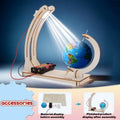 DIY STEM Earth Model Day Night Cycle Educational Globe Toy Wooden Handmade Toy Science Kit for Classroom Physics Learning