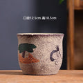 Mediterranean Succulent Flower Pot Large Diameter Red Ceramic Old Pile Basin Retro Household Use