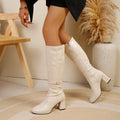 Stacking Knee-length Vintage High-heeled Women's Fashion Boots
