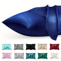 2pcs Luxury Satin Envelope Pillowcase Solid Color, Silk Like High-End Nighttime Hair Protection, Woven Fabric, Active Printing