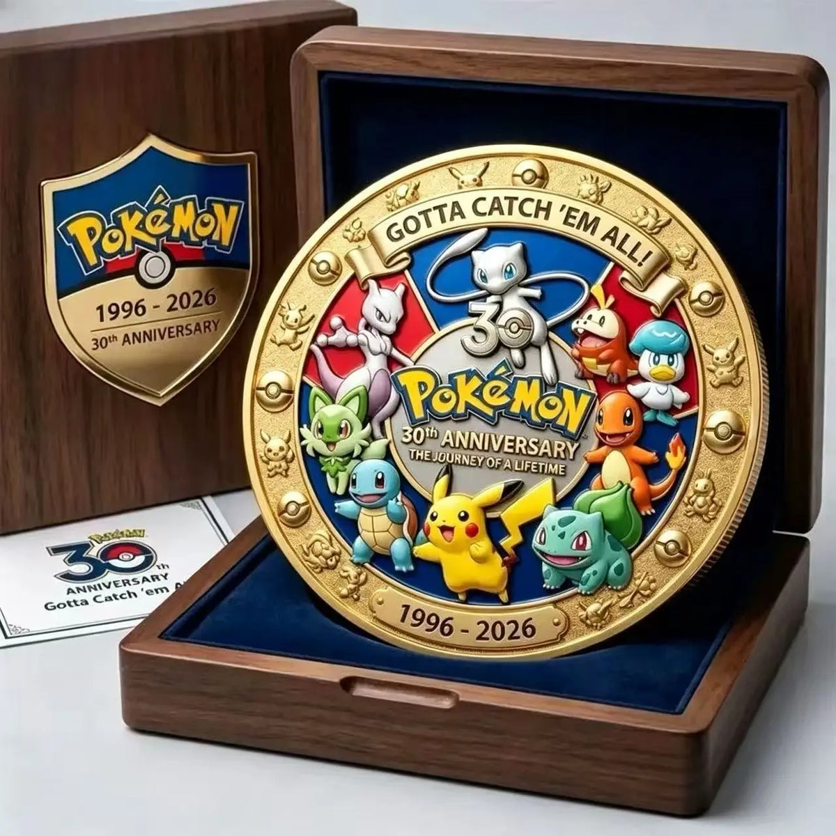 Pok mon 30th Anniversary Commemorative Coin Collectible 1996-2026 Pok mon Memorial Chapter Day Gift
