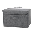 Washable Cotton Linen Fabric Folding CD Storage Box Foldable Bins Toys Organizer With Lid Storage Basket Laundry Basket