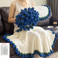1pcs Rose Blanket Bouquet With Gift Bag Crochet Handmade Blanket of Roses Birthday