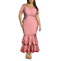 High-Quality Polynesian Women'S Short-Sleeved Fitted Dress Samoan Short-Sleeved A-Line Fish-Tail Skirt 2026 New Style Tight Fit