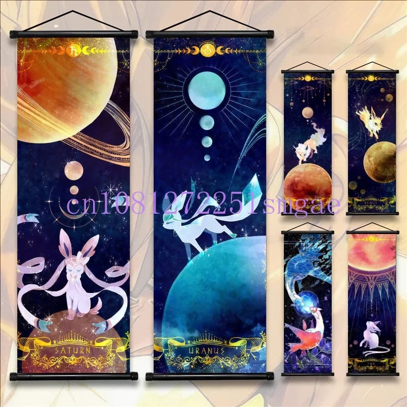 Classic Cartoon Anime Eevee High Quality Art Reel Drawing Suitable for Bedroom Decoration