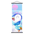 Pok mon Piplup Art Scroll Hanging Poster, Hi - Qual., Cute Anime Wall Decor, Show Adorable Look for Fans, Vivid Design for Home