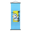 Pok mon Piplup Art Scroll Hanging Poster, Hi - Qual., Cute Anime Wall Decor, Show Adorable Look for Fans, Vivid Design for Home
