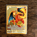 The Winged Dragon of Ra GX Charizard Theme Metal Mewtwo 6Pcs Gold Foil Fan Art Trading Cards Collection Toy Gift