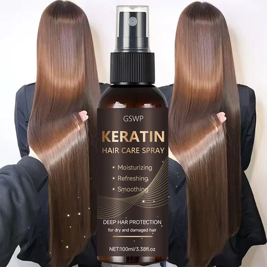 GSWP Keratin Hair Spray Contains Castor Oil and Argan Oil, Quickly Absorbed, Moisturize Hair, Leave It Non-Greasy. 100ml