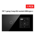 NYWP EU 86*86mm 1Gang 2Way Dual Touch Switch Tempered Glass Panel Stair Switch Bedroom
