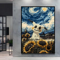 Van Gogh Style Pokemon Pikachu Wall Decoration Multiple Characters Are Available Creating A Unique Artistic Space for Your Home