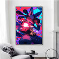 AZNM Squirtle Water Splash Effect Anime Canvas Wall Print, Popular Game Character Art Poster, Unframed Canvas Painting for Kid