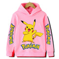 Autumn and Winter Sports Hoodies for Daily Warmth, Creative Pocket Monsters Cartoon Patterns, Men's and Girls' Clothing