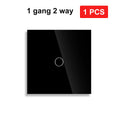 NYWP EU 86*86mm 1Gang 2Way Dual Touch Switch Tempered Glass Panel Stair Switch Bedroom