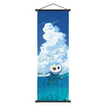 Pok mon Piplup Art Scroll Hanging Poster, Hi - Qual., Cute Anime Wall Decor, Show Adorable Look for Fans, Vivid Design for Home