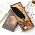 1 Set Vintage Calligraphy Pen Feather Dip Fountain Pen Set Ink Stationery Quill Creative Retro Writting Pen School Office Supply