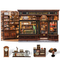 CUTEBEE DIY Book Nook Kit Miniature Wooden Dollhouse with Lights Bookshelf Insert 3D