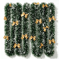 Artificial Christmas Garland Strip Xmas Tree Tinsel Garlands with Bowknot Matte Christmas Felt Strip DIY Wreath Ornaments