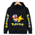 Autumn and Winter Sports Hoodies for Daily Warmth, Creative Pocket Monsters Cartoon Patterns, Men's and Girls' Clothing