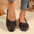 Women's Velvet Fabric Ballet Flats Simple Single Shoes