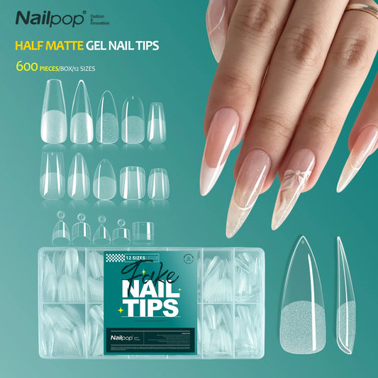 False Nail Tips Full Cover Clear Acrylic Extensions 10/12 Sizes Natural Look DIY Professional Manicure 120/600pcs