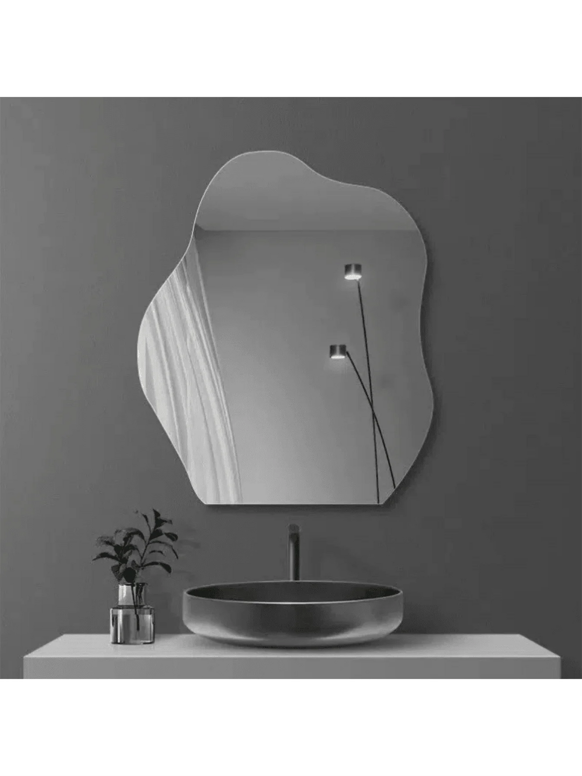1PC Acrylic Cloud Shape Irregular Bathroom Shatterproof Mirrors, Non Glass Wall Mirror Decor for Bedroom, Living Room, Dressing