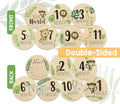 7PCS Newborn Photography Props Wooden Monthly Milestone Card Baby Shower Gift for Boys