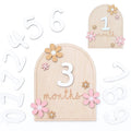 7PCS Newborn Photography Props Wooden Monthly Milestone Card Baby Shower Gift for Boys