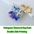 Custom Logo Acrylic Keychain Cat Dog ID Charm Print Holographic Personal Photo Pet