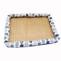 Square Summer Cooling Sleeping Dog Bed for Large Dog Cushion Spring Breathable Antislip Cat Bed Bamboo Cat Mat Pet Bed for Dog