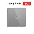 NYWP EU 86*86mm 1Gang 2Way Dual Touch Switch Tempered Glass Panel Stair Switch Bedroom
