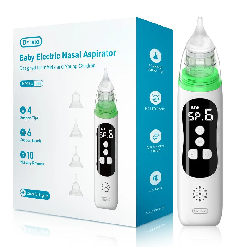 MAMIJOY Electric Nasal Absorber Silent Baby Obstruction Rhinitis Cleaner Nasal Aspirator Nasal Mucus Cleaning Tool Fro Newborn
