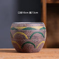 Mediterranean Succulent Flower Pot Large Diameter Red Ceramic Old Pile Basin Retro Household Use