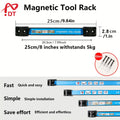 8"/12"/18"/24 Heavy Duty Magnetic Tool Rack with Blue Label Slots and Tool Holders -