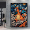 Van Gogh Style Pokemon Pikachu Wall Decoration Multiple Characters Are Available Creating A Unique Artistic Space for Your Home